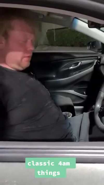 Bloke falls asleep at the servo