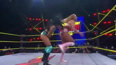 Indi Hartwell accidentally hit below the belt by M by Elegance