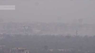 Opposition positions near the Hasrata Orchards in Damascus are targeted by multiple SAA 