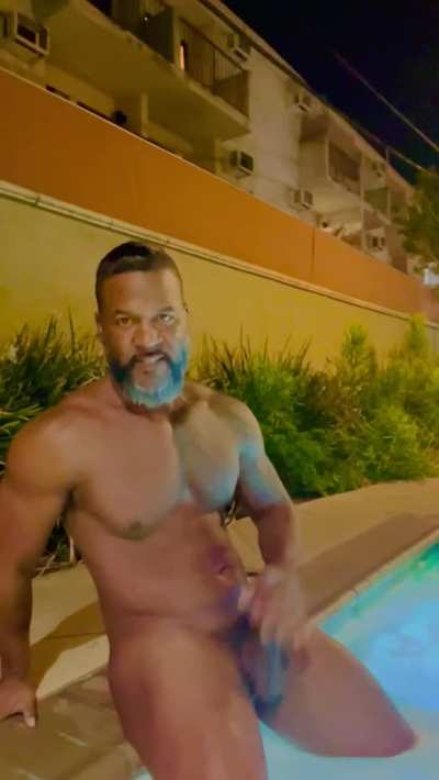 Hanging by the pool