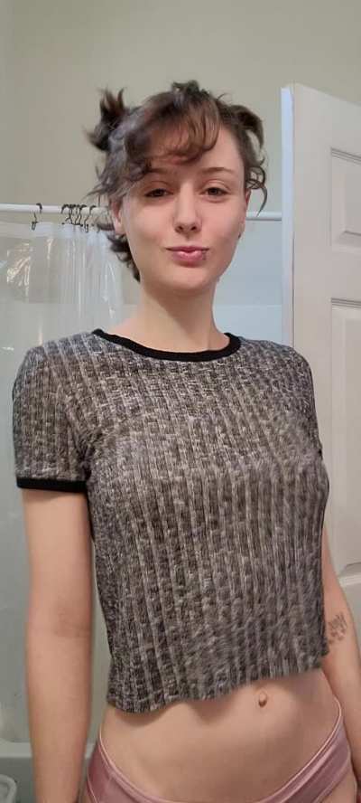 Trying out some pigtails and doing a titty drop :p