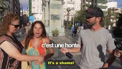 A woman in Ceuta Spain freaks out about migrants