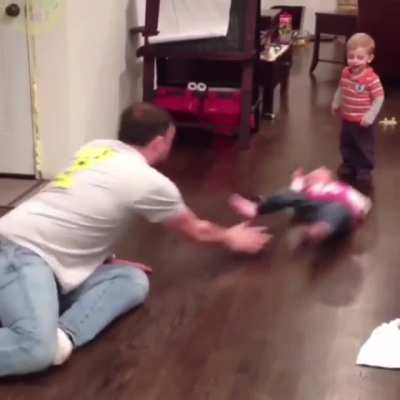 Playing bowling with kids.