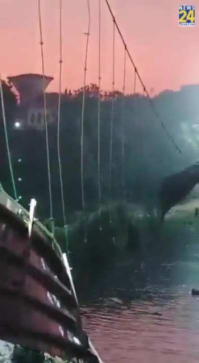 Yesterday's suspension bridge collapse in india. 140+ confirmed dead so far