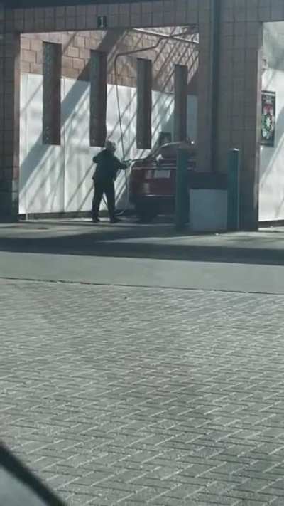 How not to wash your car. This pained me to watch. This is why you don’t use the brush.