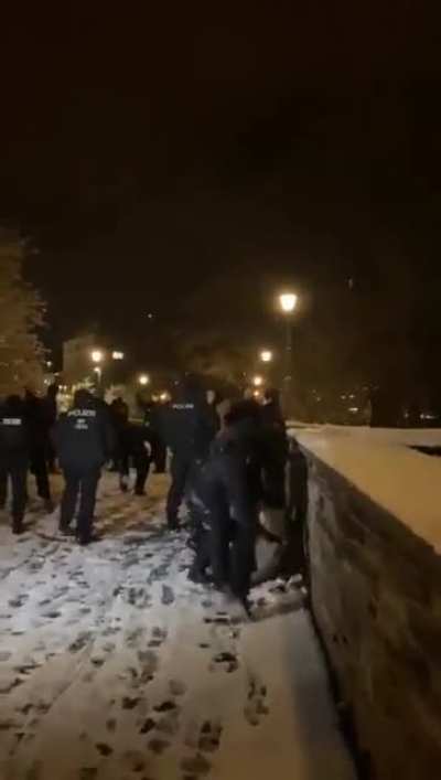 The German police chasing down anti-mandate and lockdown protestors