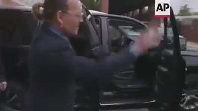 Jack Sparrow leaving the courthouse.