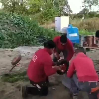 One wheel pit stop