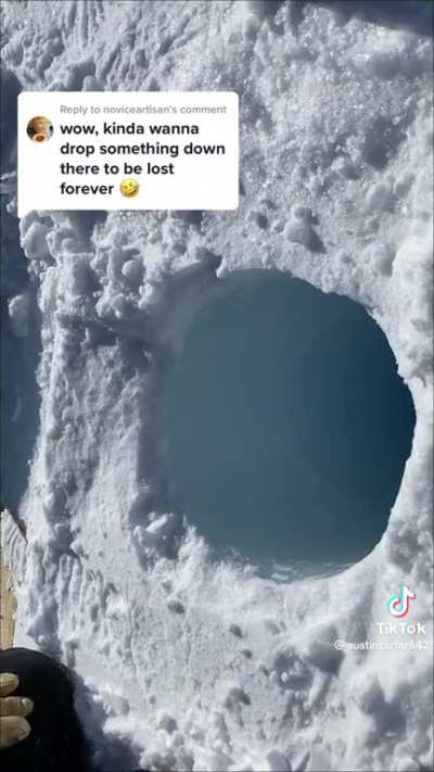 Dropping ice down the bore hole