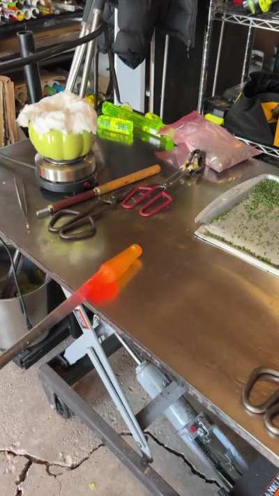 Making some uranium glass pickles with my dog.