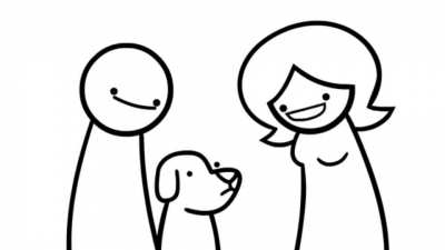 The dog is cringe now