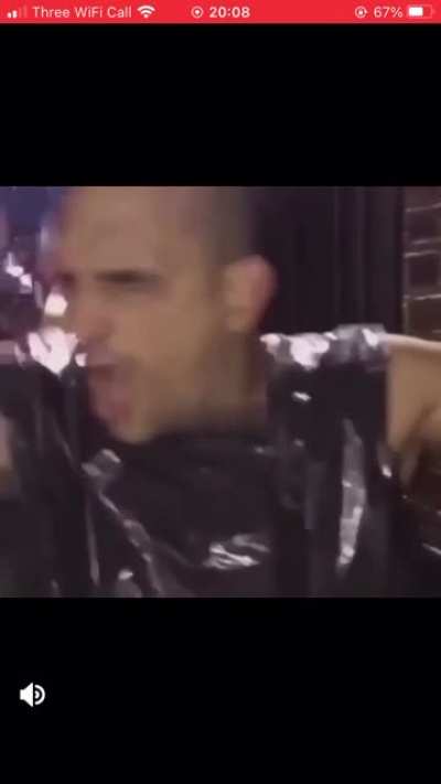 Waking bin bag man