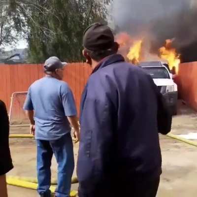 Man runs into burning home to save his dog