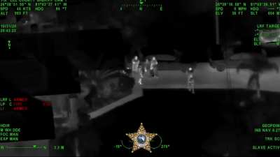 4 arrested for pointing laser at helicopter. With the help of the Forward Looking Infared (FLIR) camera, the Tactical Flight Officer (TFO) was able to locate where the laser light was coming from