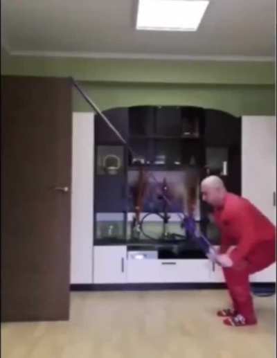 Man doing stretches