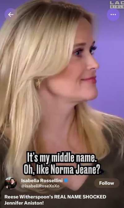 Reese Witherspoon's REAL NAME SHOCKED Jennifer Aniston!