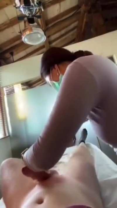 Man Can't Avoid Cumming While His Asian Esthetician Waxes Him