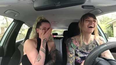 (F) Classy & Gassy take a smelly car ride together and fart all the way to Target. Literally they rip ass and hotbox the car with their stinky farts! It smells putrid in here!!! Do you think you could handle the stink??