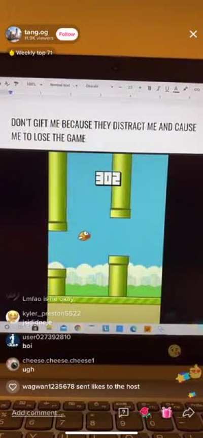 YO YO PLEASE don’t gift him, it’s so distracting guys