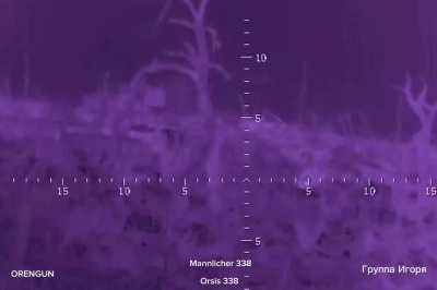 RU snipers attack UA soldiers. It is also seen that the UA soldier was saved by body armor