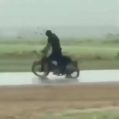 When you hit a banana peel in Mario Kart