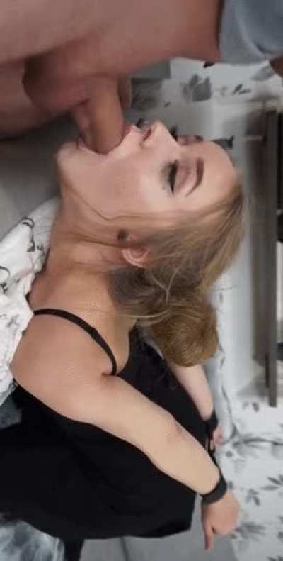 Face fuck with girl tied up