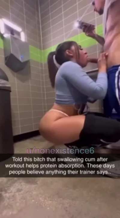 Sucking cock after workout