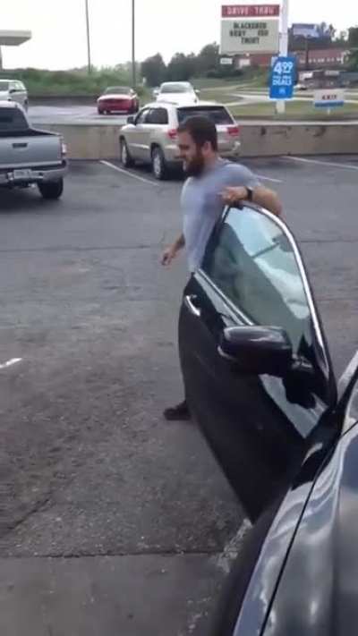 Finally getting to stretch after a long car ride