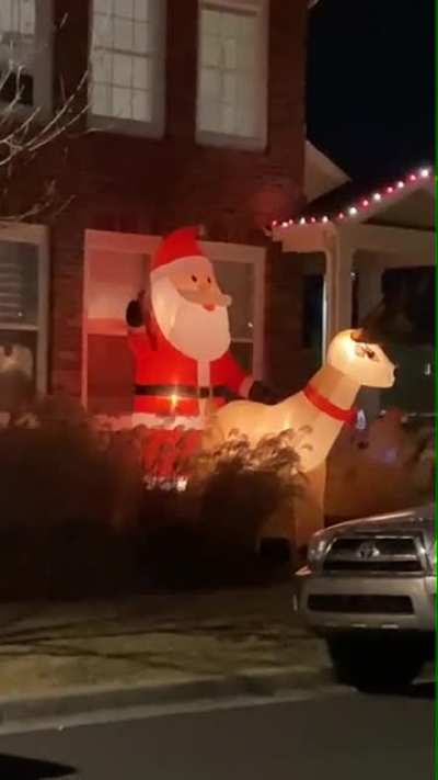 What is Santa doing?