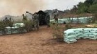 6th Artillery Brigade of Vietnam People Army in a live-firing exercise. BM-14 140mm MRLS, M114 155 mm howitzers and M1955 (D-20) 152mm howitzers could be seen.