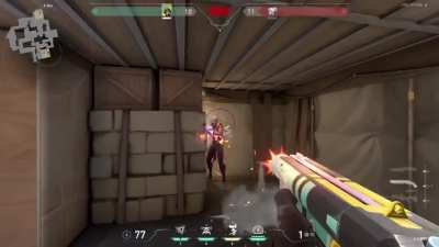 Saving a presumably lost, very important round with almost no time left using the shorty. Then, later, winning the entire game using the shorty. Best gun in the game. (competitive)