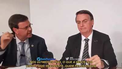 Um dia após o presidente Jair Bolsonaro afirmar erroneamente que as vacinas são ‘experimentais’, o ministro do turismo, Gilson Machado, disse ao presidente que percebeu a eficácia da imunização. Bolsonaro não respondeu.