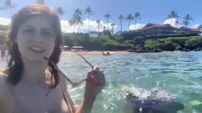 Alex going for a swim