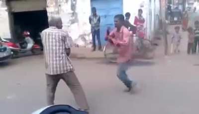 To fight while being drunk