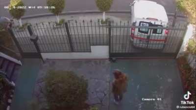Woman went around the ambulance and ended up stuck in someone’s property