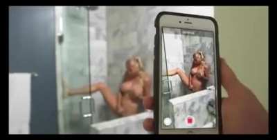 Spying on stepmom in the shower