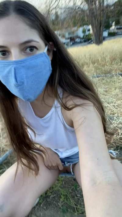 Showing you up my skirt near a street