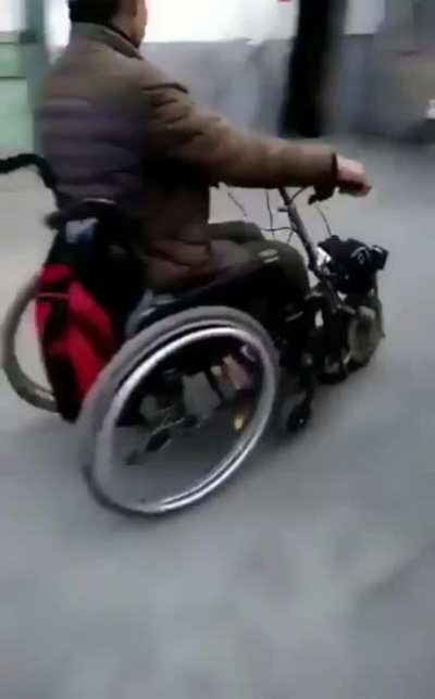 This awesome wheelchair attachment