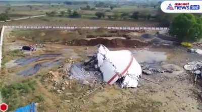 A newly built water tower in India collapsed while being filled with water - January 20, 2026