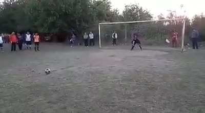 That goalkeeper's reflex skills are outstanding