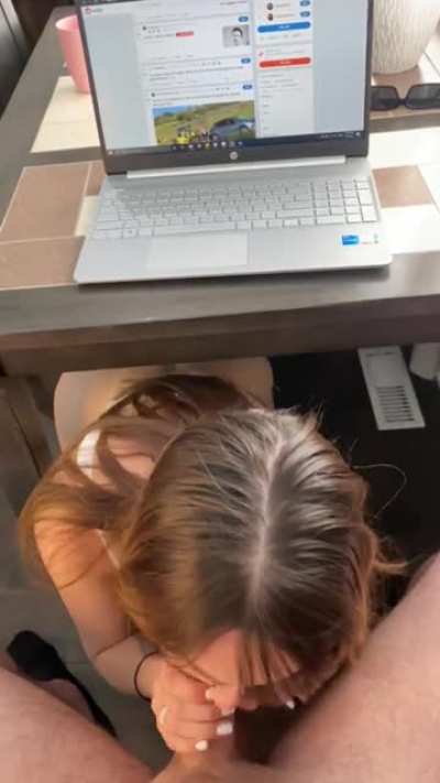 All he has to do is pull it out and I start sucking him