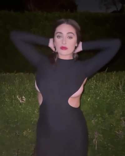 Showing off her look 