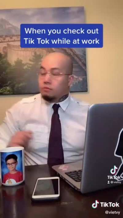 Sneaking some TikTok at work