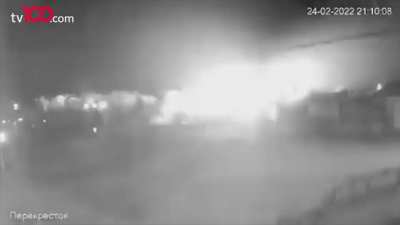 Heroic Ukrainian soldiers, sacrificing themselves, blow up the bridge.