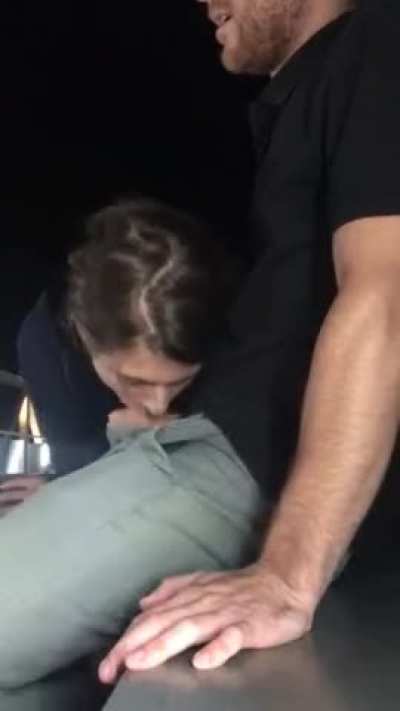 Eating cum on a bridge!