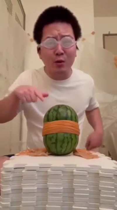 Playing with watermelon
