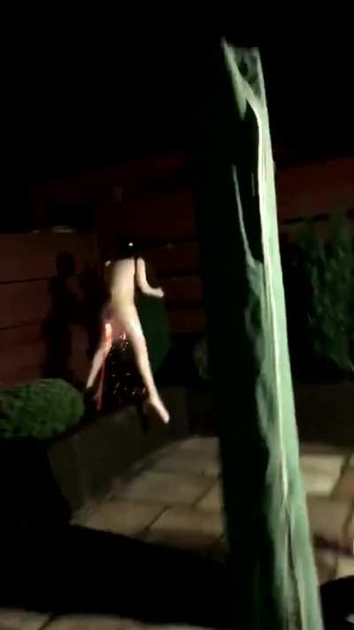 Blowing up a blow up doll with a firework
