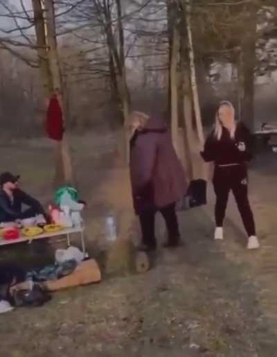Log roll ends a picnic