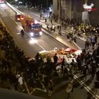Hong Kong protesters quickly dismantle roadblock to let firefighters through