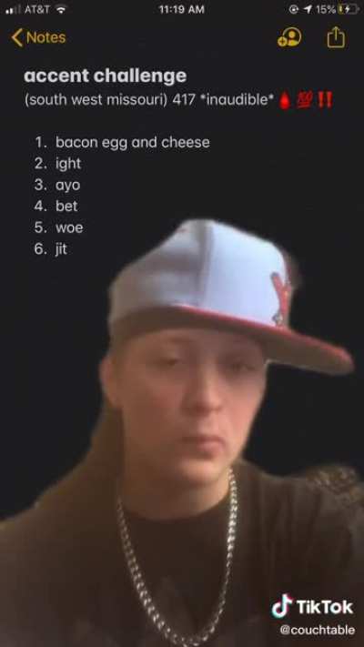 Tiktoker shows his accent